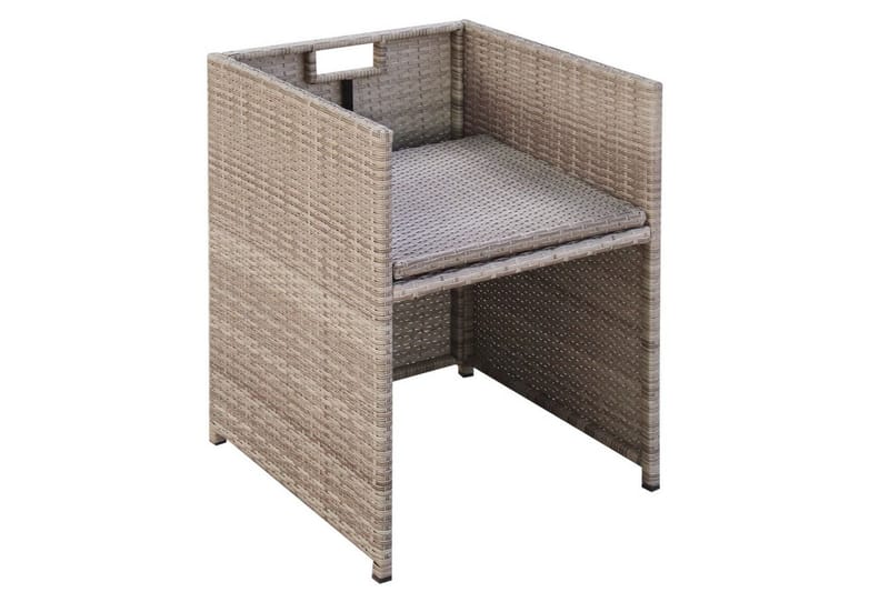 Matgrupp Utomhus för trädgården med dynor 9 delar konstrotting beige - Beige - Utemöbler - Utegrupp - Matgrupp utomhus