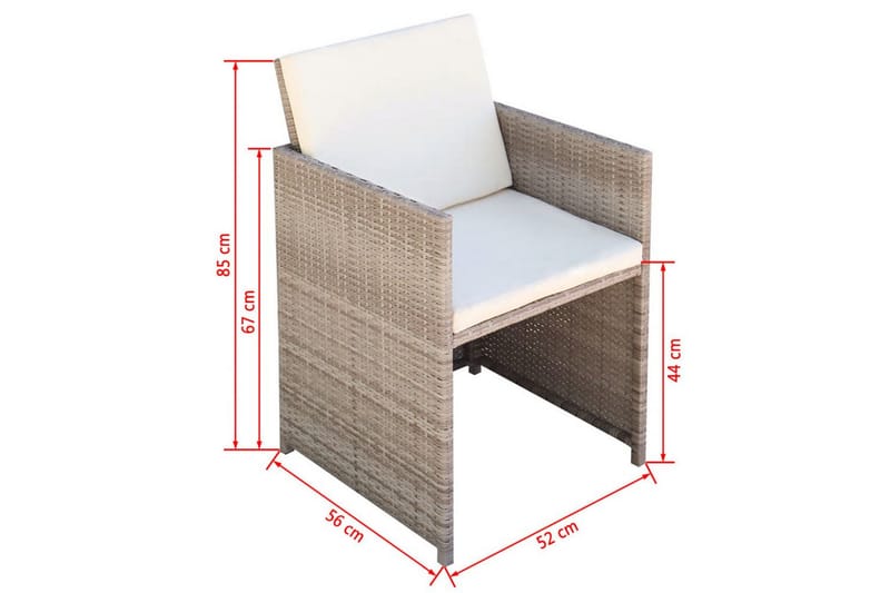 Matgrupp Utomhus för trädgården med dynor 9 delar konstrotting beige - Beige - Utemöbler - Utegrupp - Matgrupp utomhus