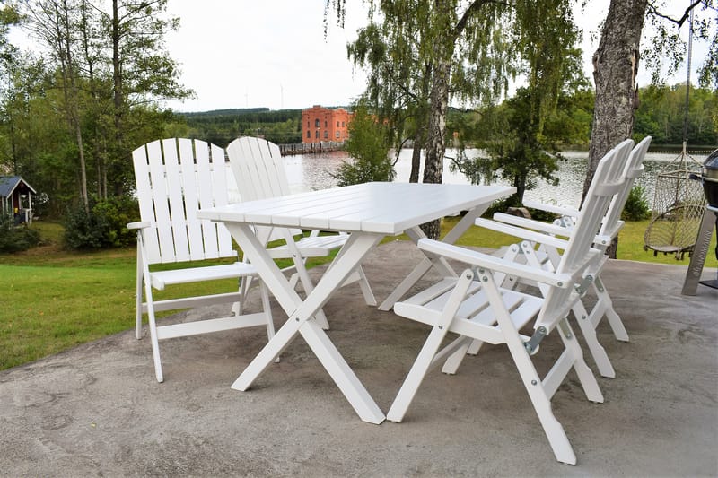 Matgrupp Utomhus Scottsdale 150 cm + 2 Bänkar 140 cm Vit - KWA - Utemöbler - Utegrupp - Matgrupp utomhus