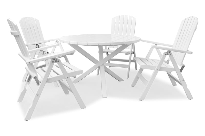 Matgrupp Utomhus Scottsdale 150 cm + 2 Bänkar 140 cm Vit - KWA - Utemöbler - Utegrupp - Matgrupp utomhus