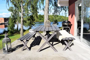 Matgrupp Utomhus Scottsdale Fasta 190 + 6 Kungshamn Stol Shabby Chic - KWA - Utemöbler - Utegrupp - Matgrupp utomhus