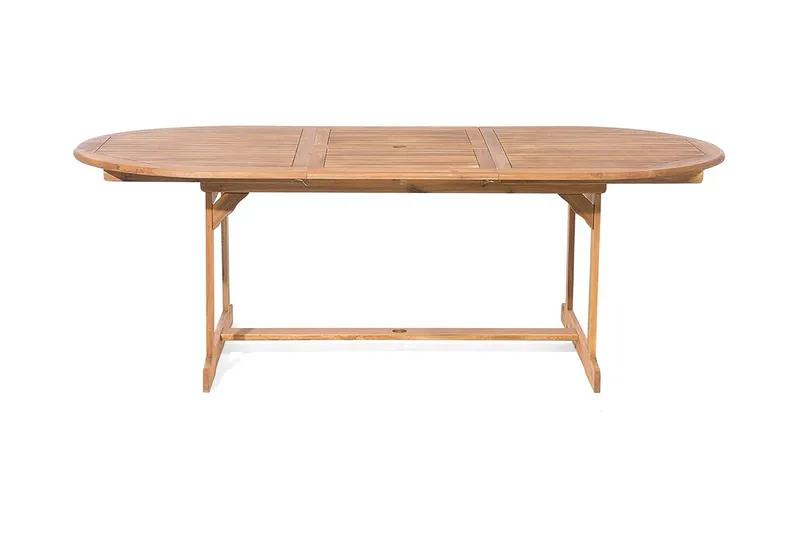 Maui Matgrupp Utomhus 160-220 cm + 8 Utestolar - Trä/Natur - Utemöbler - Utegrupp - Matgrupp utomhus