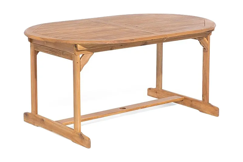 Maui Matgrupp Utomhus 160-220 cm + 8 Utestolar - Trä/Natur - Utemöbler - Utegrupp - Matgrupp utomhus