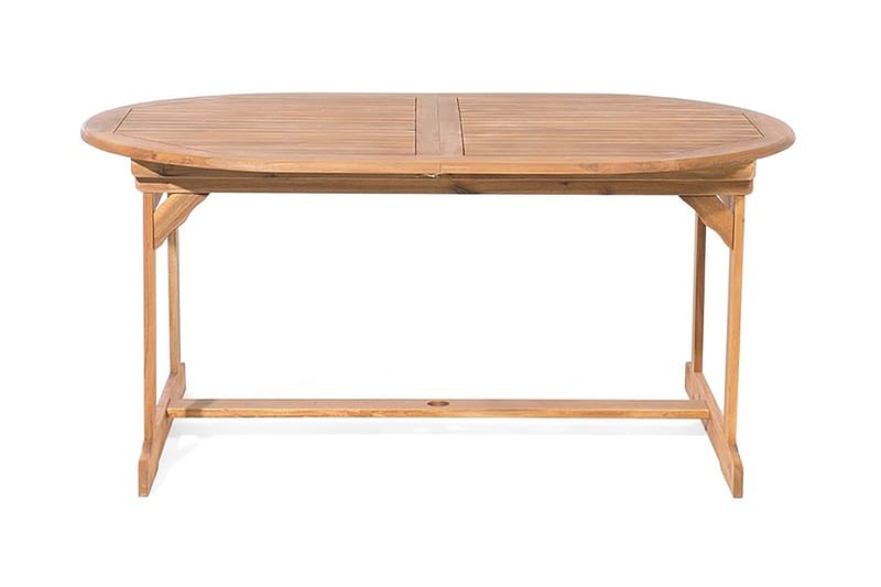 Maui Trädgårdsmöbelset Med Utebord + 8 Utestolar+Parasoll - Trä/Natur - Utemöbler - Utegrupp - Matgrupp utomhus