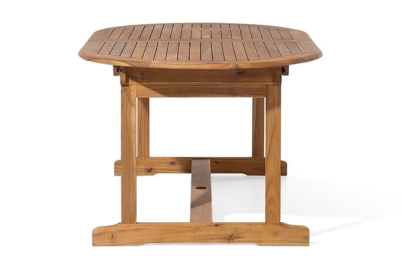 Maui Trädgårdsmöbelset Med Utebord + 8 Utestolar+Parasoll - Trä/Natur - Utemöbler - Utegrupp - Matgrupp utomhus