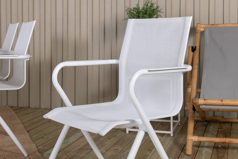 Mexico Förlängningsbar Matgrupp 180cm + 6 Alina Stolar Brun/ - Brun/Vit - Utemöbler - Utegrupp - Matgrupp utomhus