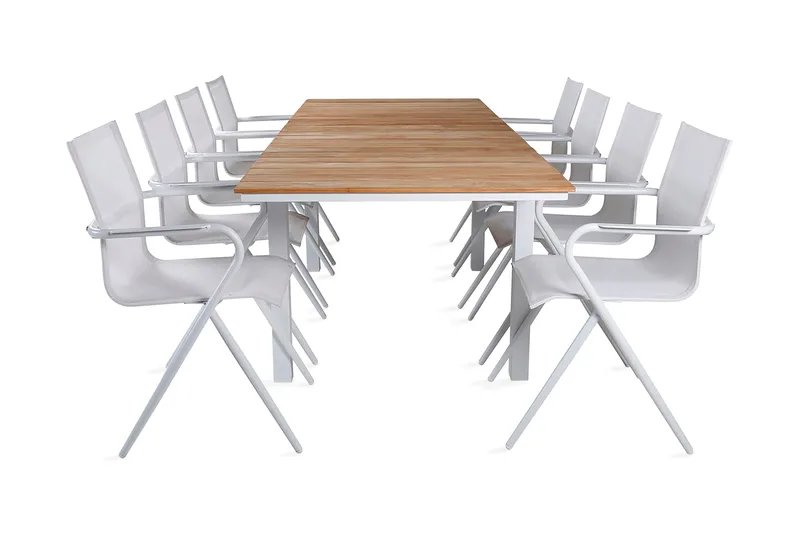 Mexico Förlängningsbar Matgrupp 180cm + 8 Alina Stolar Svart, Svart/Grå