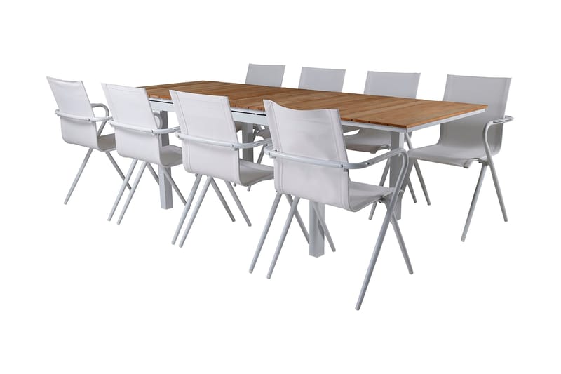 Mexico Förlängningsbar Matgrupp 180cm + 8 Alina Stolar Svart - Svart/Grå - Utemöbler - Utegrupp - Matgrupp utomhus