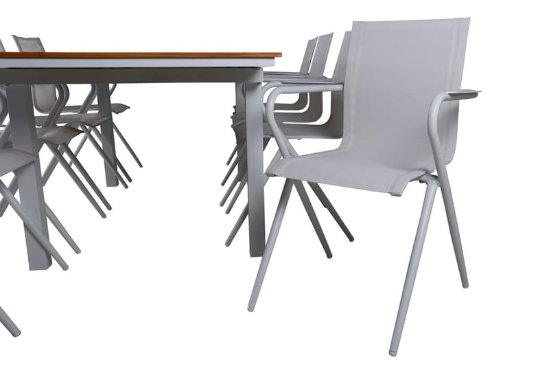 Mexico Förlängningsbar Matgrupp 180cm + 8 Alina Stolar Svart - Svart/Grå - Utemöbler - Utegrupp - Matgrupp utomhus