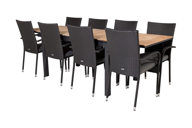 Mexico Förlängningsbar Matgrupp Utomhus 160-240cm + 8 Anna Stolar - Natur - Utemöbler - Utegrupp - Matgrupp utomhus