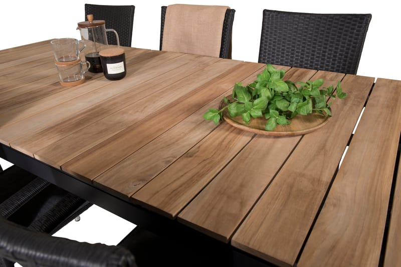 Mexico Förlängningsbar Matgrupp Utomhus 160-240cm + 8 Anna Stolar - Natur - Utemöbler - Utegrupp - Matgrupp utomhus