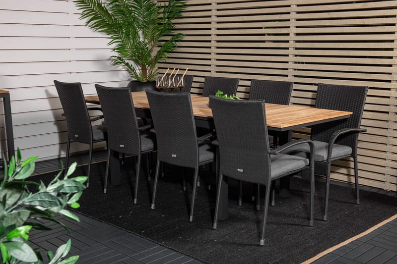 Mexico Förlängningsbar Matgrupp Utomhus 160-240cm + 8 Anna Stolar - Natur - Utemöbler - Utegrupp - Matgrupp utomhus