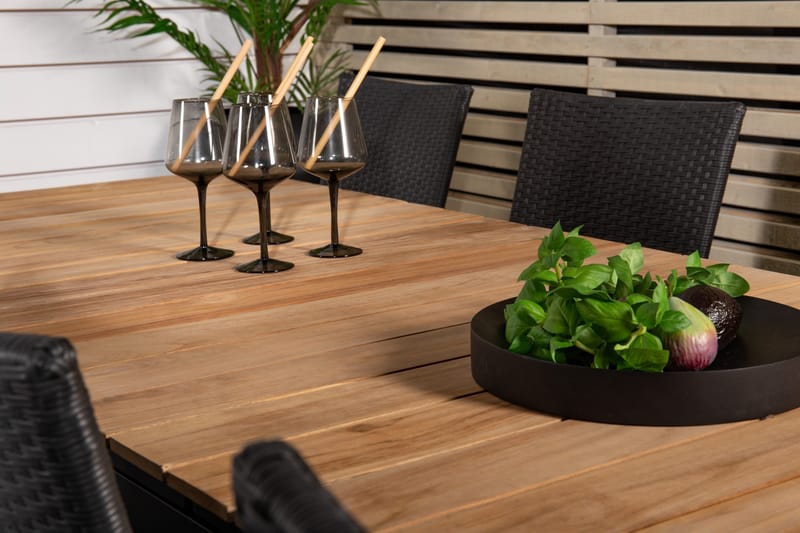 Mexico Förlängningsbar Matgrupp Utomhus 160-240cm + 8 Anna Stolar - Natur - Utemöbler - Utegrupp - Matgrupp utomhus