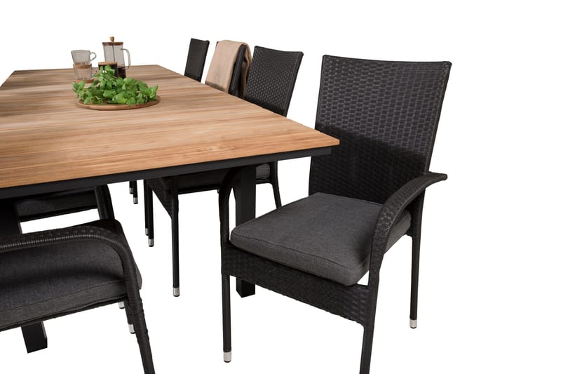 Mexico Förlängningsbar Matgrupp Utomhus 160-240cm + 8 Anna Stolar - Natur - Utemöbler - Utegrupp - Matgrupp utomhus