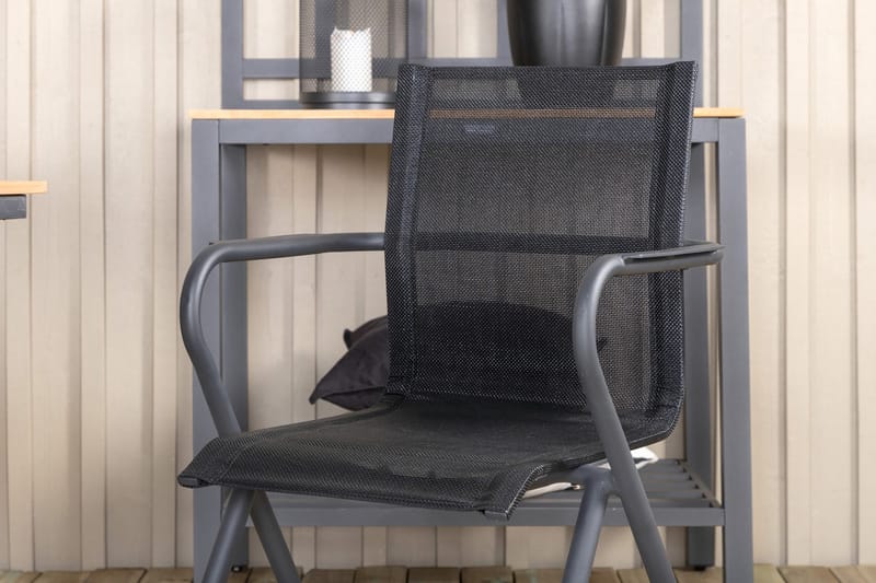 Mexico Förlängningsbar Matgrupp Utomhus 160cm + 4 Alina Stolar - Svart/Gul - Utemöbler - Utegrupp - Matgrupp utomhus