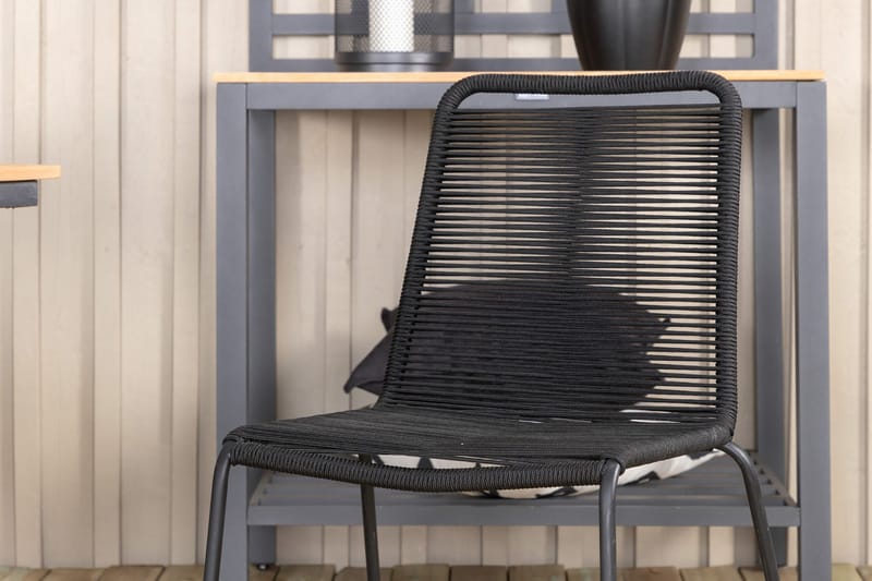 Mexico Förlängningsbar Matgrupp Utomhus 160cm + 4 Lindos Matstolar - Svart - Utemöbler - Utegrupp - Matgrupp utomhus