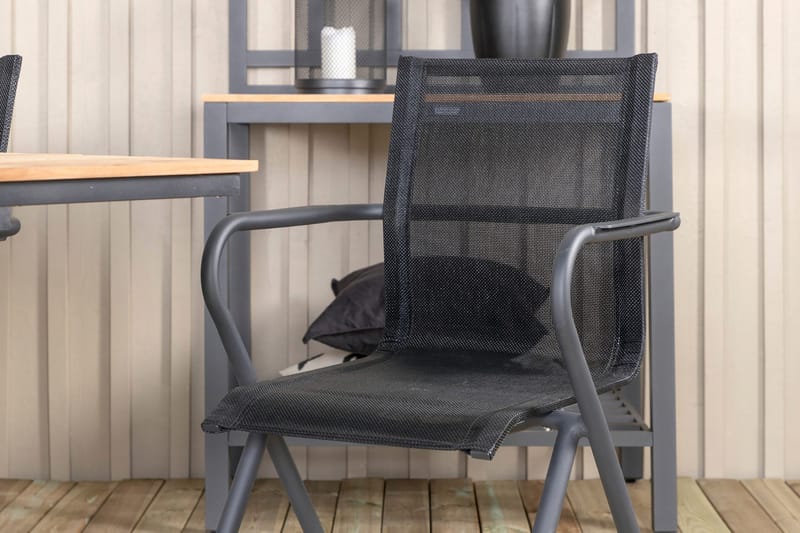 Mexico Förlängningsbar Matgrupp Utomhus 160cm + 6 Alina Stolar - Brun/Vit - Utemöbler - Utegrupp - Matgrupp utomhus