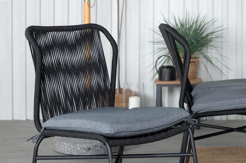 Mexico Förlängningsbar Matgrupp Utomhus 160cm + 6 Julian Stolar - Brun/Svart - Utemöbler - Utegrupp - Matgrupp utomhus