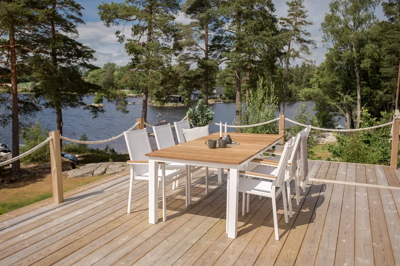 Mexico Matgrupp 200cm + 6 Texas Karmstolar Svart/Grå, Svart/Grå