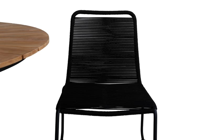 Mexico Matgrupp Utomhus Rund Ø140cm + 4 Lindos Stolar - Svart/Gul - Utemöbler - Utegrupp - Matgrupp utomhus