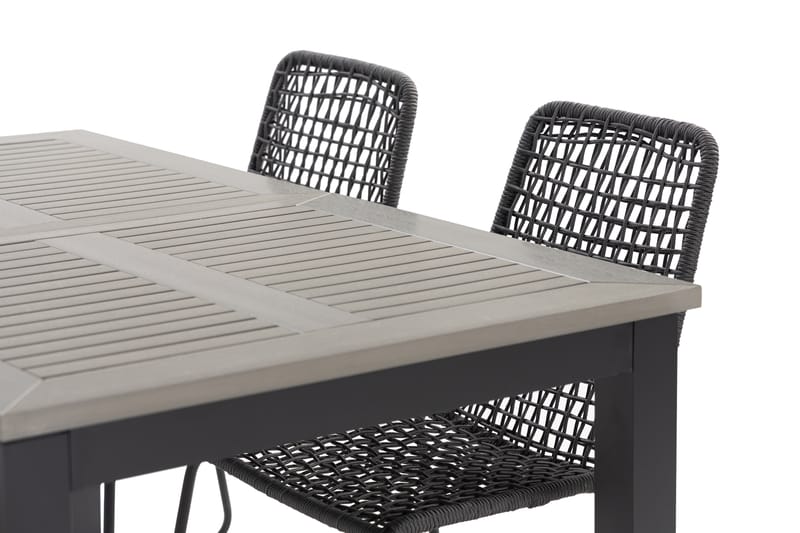 Monaco Matgrupp 152-210 cm + 4 Hilltorp Matstol - Svart - Utemöbler - Utegrupp - Matgrupp utomhus