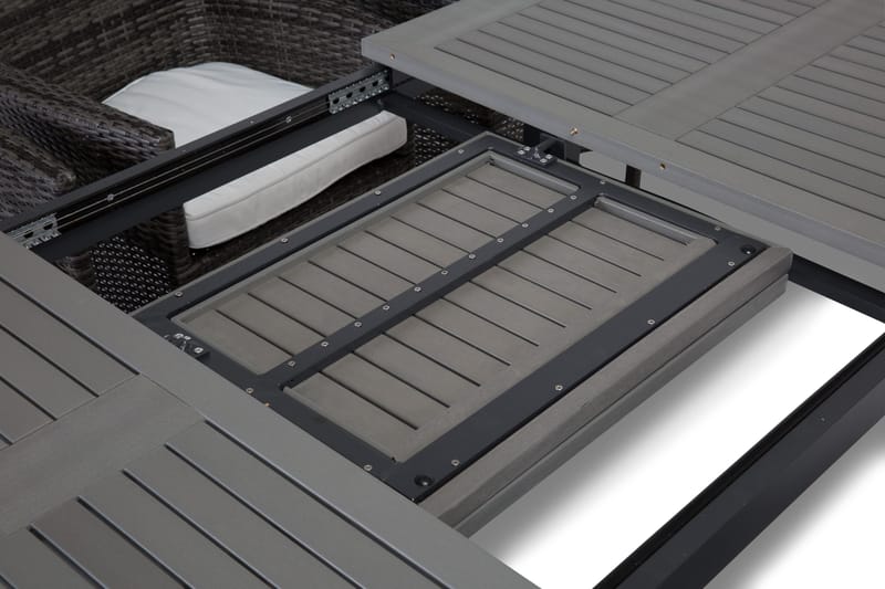 Monaco Matgrupp Utomhus 152-210 + 6 Thor Fåtölj - Svart/Grå - Utemöbler - Utegrupp - Matgrupp utomhus