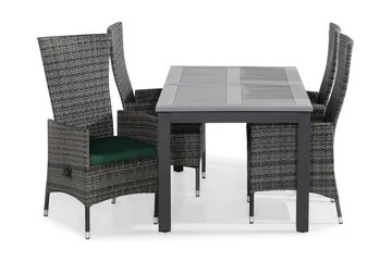 Monaco Matgrupp Utomhus 152-210x90 + 4 Jenny Fåtölj Ställbar m Dyna