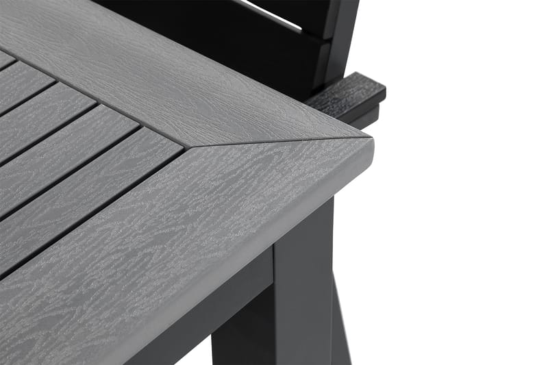 Monaco Matgrupp Utomhus 152-210x90 + 4 Tunis Stapelstol - Svart - Utemöbler - Utegrupp - Matgrupp utomhus