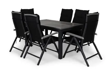 Monaco Matgrupp Utomhus 152-210x90 + 6 Monaco Positionsstol m Dyna