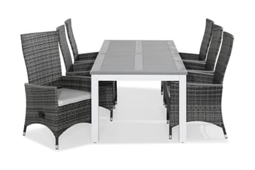 Monaco Matgrupp Utomhus 220-280x100 + 6 Jenny Fåtölj Ställbar m Dyna