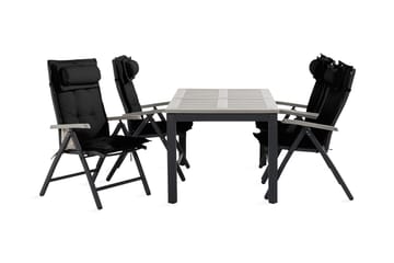 Monaco Matgrupp Utomhus 90x152-210 + 4 Positionsstolar m Dyna