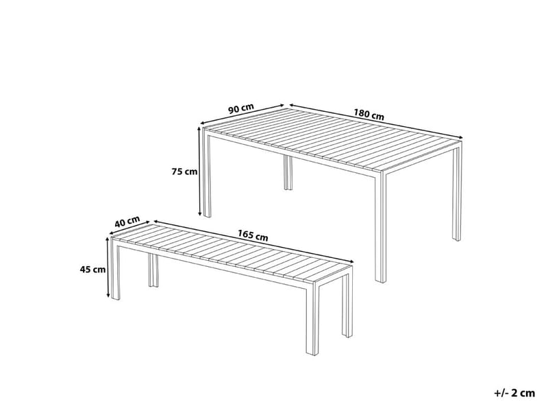 Nardo Trädgårdsmöbelset Med Utebord+Bänk Utomhus - Trä/Natur - Utemöbler - Utegrupp - Matgrupp utomhus