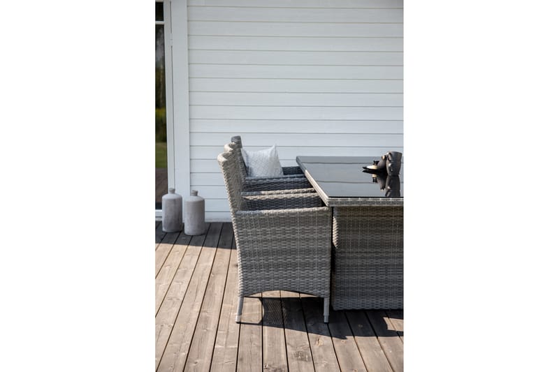 Padova Matgrupp Utomhus 200cm + 6 Malin Karmstolar - Natur - Utemöbler - Utegrupp - Matgrupp utomhus