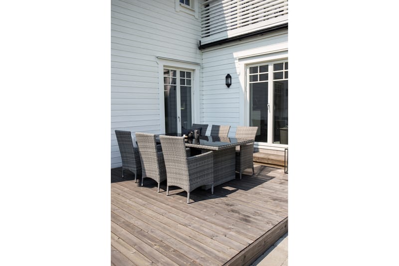 Padova Matgrupp Utomhus 200cm + 6 Malin Karmstolar - Natur - Utemöbler - Utegrupp - Matgrupp utomhus