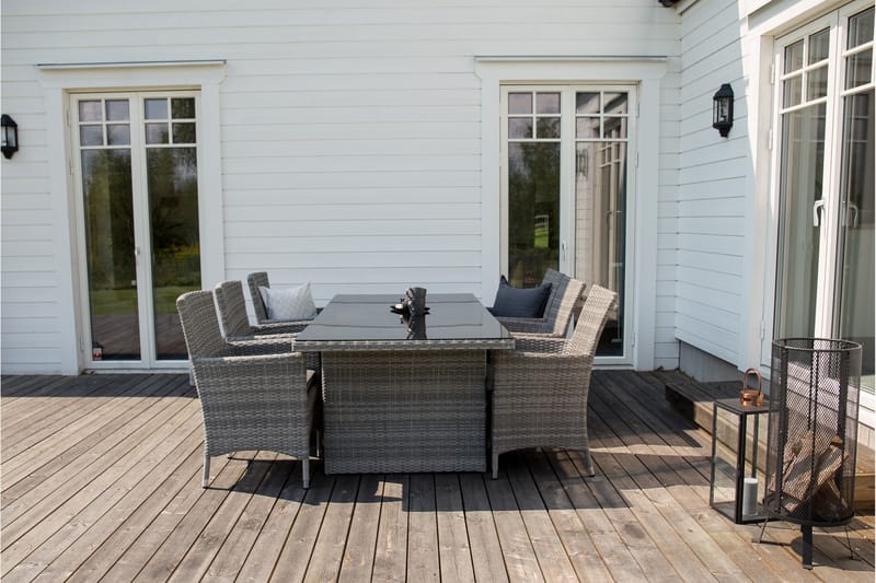 Padova Matgrupp Utomhus 200cm + 6 Malin Karmstolar - Natur - Utemöbler - Utegrupp - Matgrupp utomhus