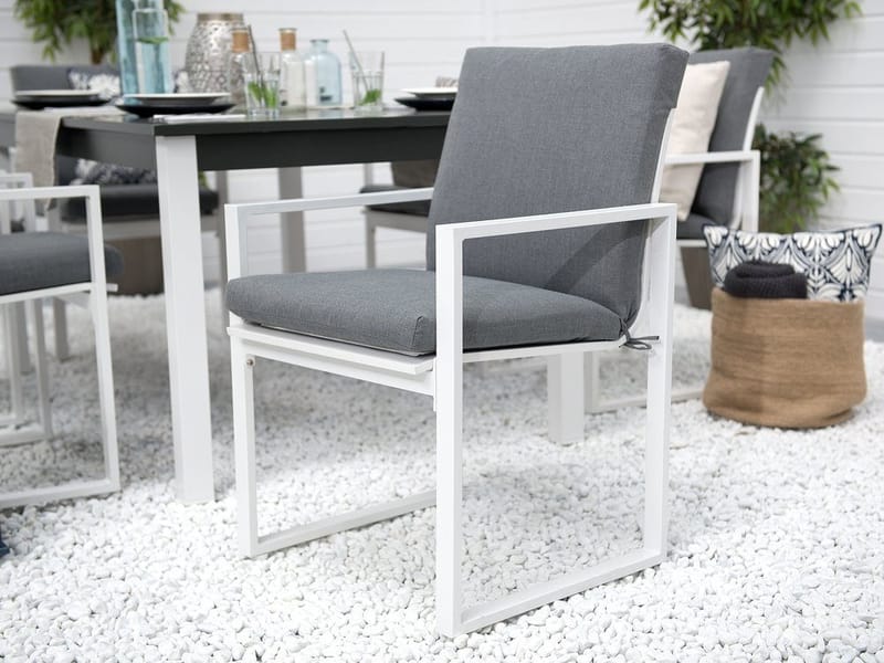 Pancole Trädgårdsmöbelset Med Utebord+6 Utestolar - Grå - Utemöbler - Utegrupp - Matgrupp utomhus