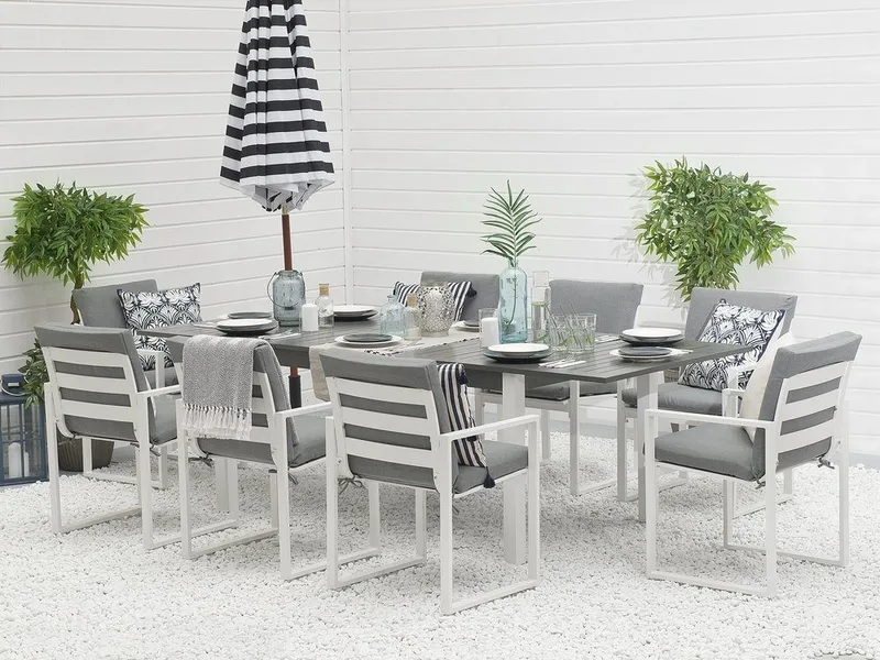 Pancole Trädgårdsmöbelset Med Utebord+8 Utestolar, Grå