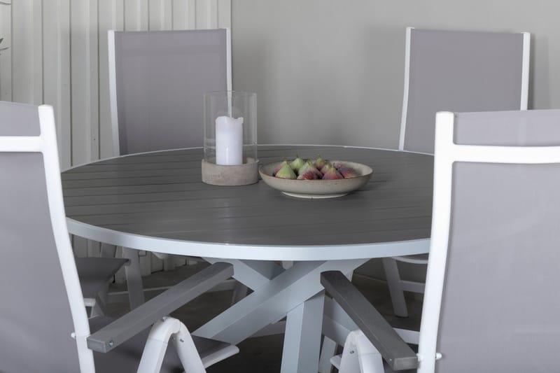 Parma Matgrupp Utomhus Rund Ø140cm + 6 Albany Positionsstolar - Svart - Utemöbler - Utegrupp - Matgrupp utomhus