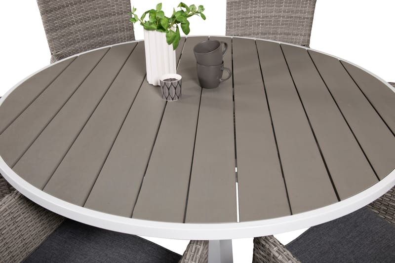 Parma Matgrupp Utomhus Rund Ø140cm + 6 Malin Karmstolar - Natur - Utemöbler - Utegrupp - Matgrupp utomhus