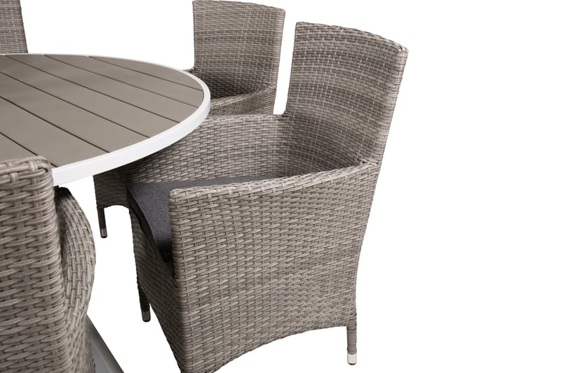 Parma Matgrupp Utomhus Rund Ø140cm + 6 Malin Karmstolar - Natur - Utemöbler - Utegrupp - Matgrupp utomhus