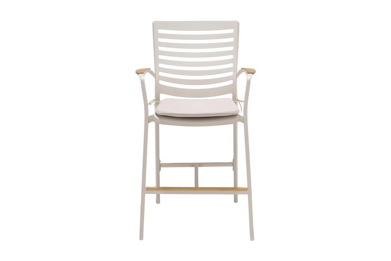 Portals Bargrupp 95 cm + 4 Barstolar - Vit/Teak - Utemöbler - Utegrupp - Matgrupp utomhus