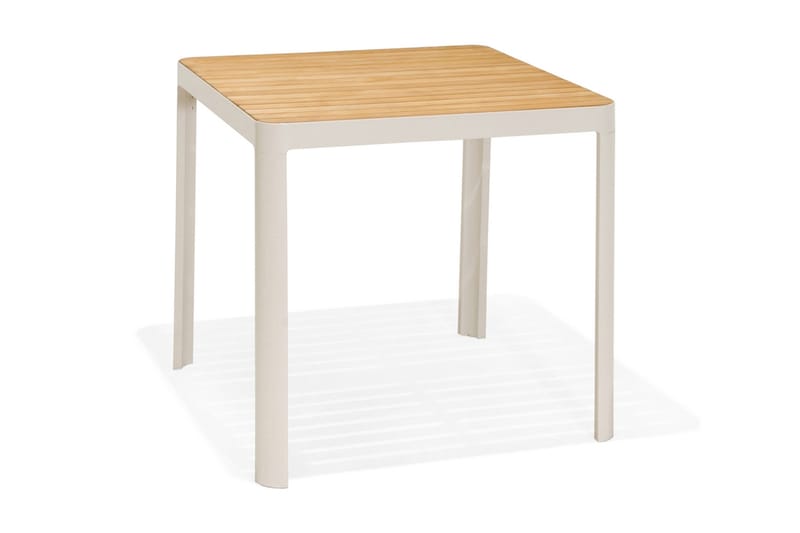 Portals Bargrupp 95 cm + 4 Barstolar - Vit/Teak - Utemöbler - Utegrupp - Matgrupp utomhus