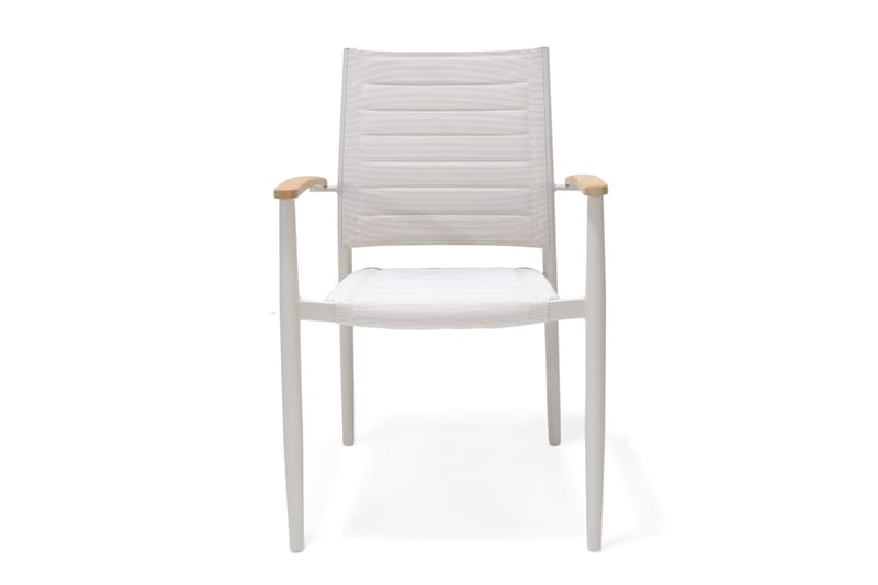 Portals Matgrupp 95 cm + 4 Karmstolar - Vit/Trä - Utemöbler - Utegrupp - Matgrupp utomhus