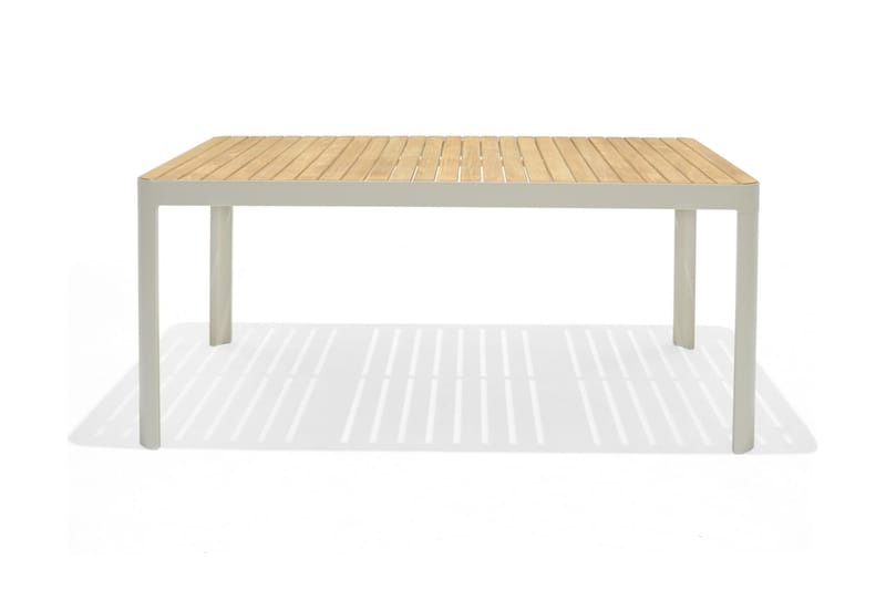 Portals Matgrupp Utomhus 161 cm + 4 Karmstolar + Bänk - Teak/Vit - Utemöbler - Utegrupp - Matgrupp utomhus