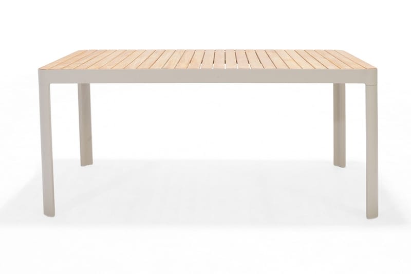 Portals Matgrupp Utomhus 161 cm + 4 Karmstolar - Teak/Vit - Utemöbler - Utegrupp - Matgrupp utomhus
