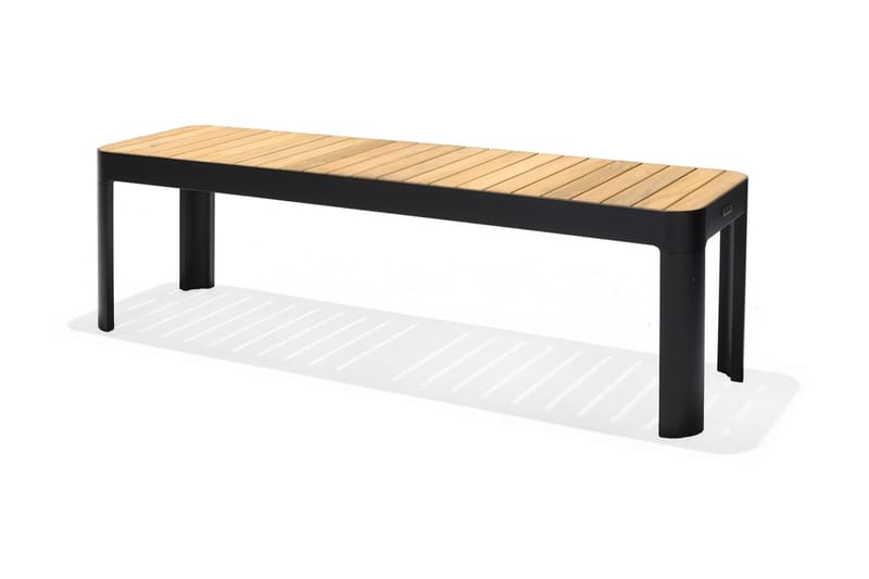 Portals Matgrupp Utomhus 161x95 cm + 2 Bänkar - Teak/Svart - Utemöbler - Utegrupp - Matgrupp utomhus