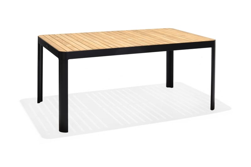 Portals Matgrupp Utomhus 161x95 cm + 2 Bänkar - Teak/Svart - Utemöbler - Utegrupp - Matgrupp utomhus