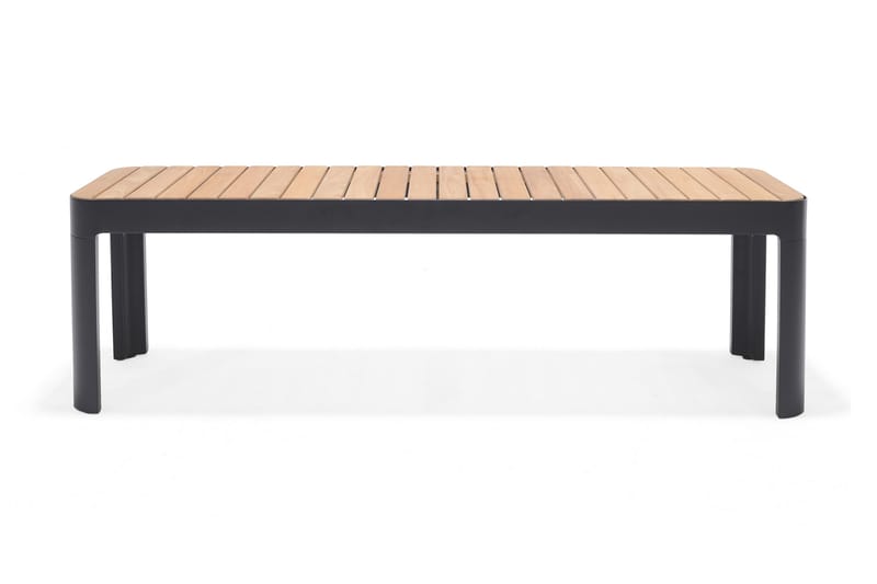 Portals Matgrupp Utomhus 161x95 cm + 4 Karmstolar + Bänk - Teak/Svart - Utemöbler - Utegrupp - Matgrupp utomhus