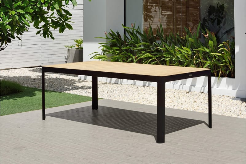Portals Matgrupp Utomhus 209x105 cm + 2 Bänkar - Teak/Svart - Utemöbler - Utegrupp - Matgrupp utomhus