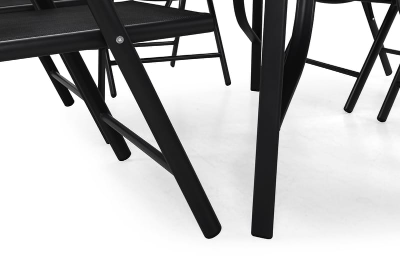 Primavera Matgrupp 150x90 + 6 Stolar - Svart - Utemöbler - Utegrupp - Matgrupp utomhus